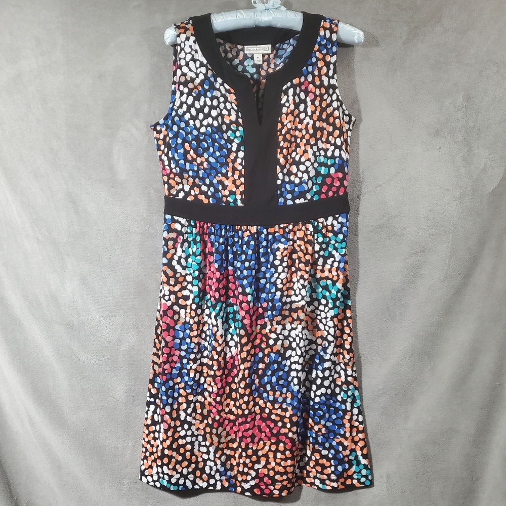 Dana Buchman Sleeveless Summer Dress Multi Colored Dotted Size M